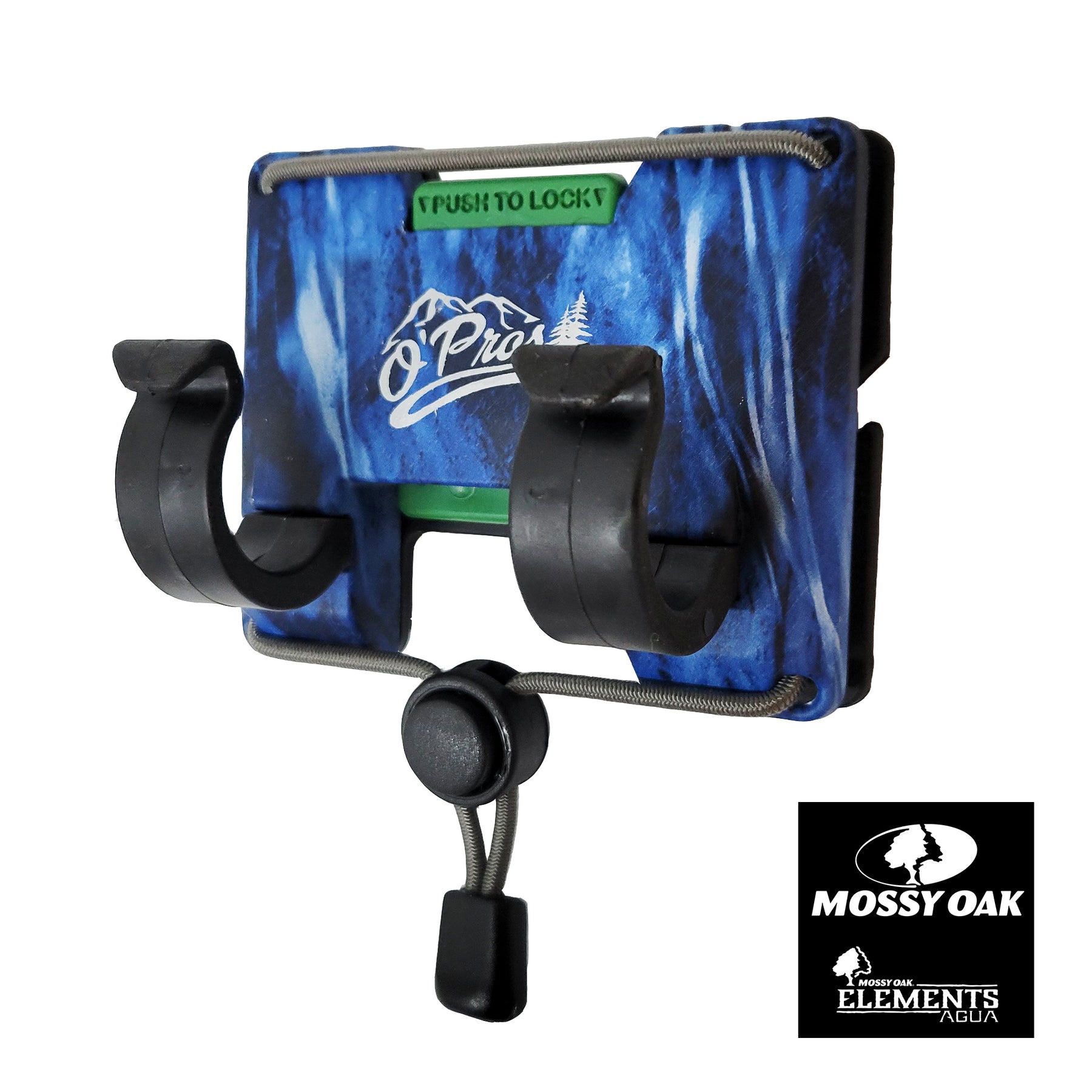 Belt Clip Rod Holder with slide lock - Mossy Oak Elements Agua Camo – O'Pros  Fly Fishing